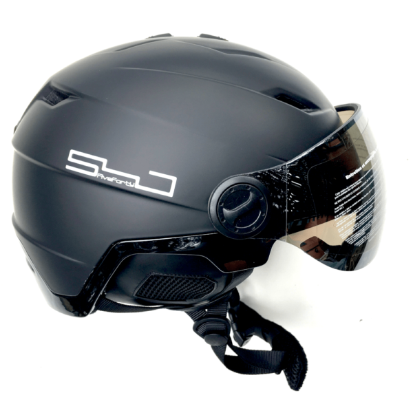 Snowjam Poseidon Ski Helmet Shiny Black with built-in Goggles