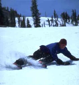 laying it over on skiboards