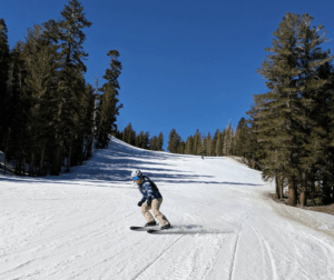 Skating on the ski slopes