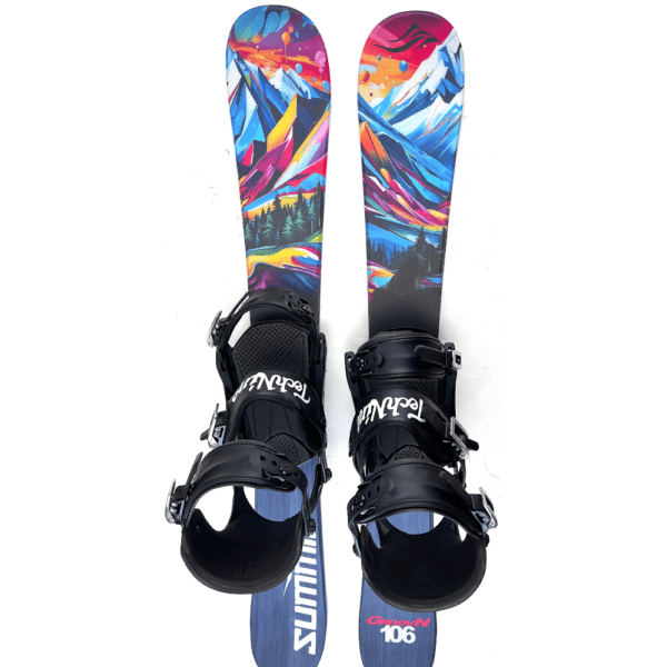 Summit GroovN 106 cm skiboards with technine snowboard bindings