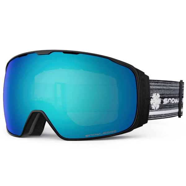 Snowledge Goggles Black Frame Ice Blue lens